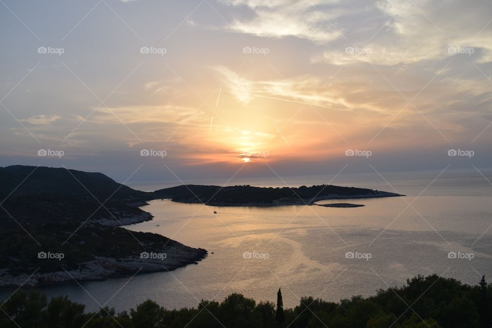 Sunset island Vis, Croatia 
