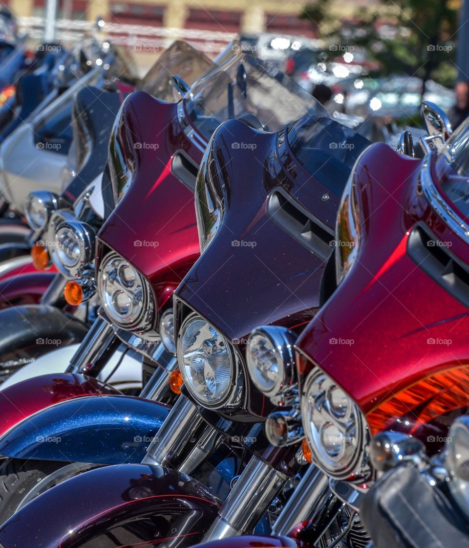 Row of shiny motorcycles