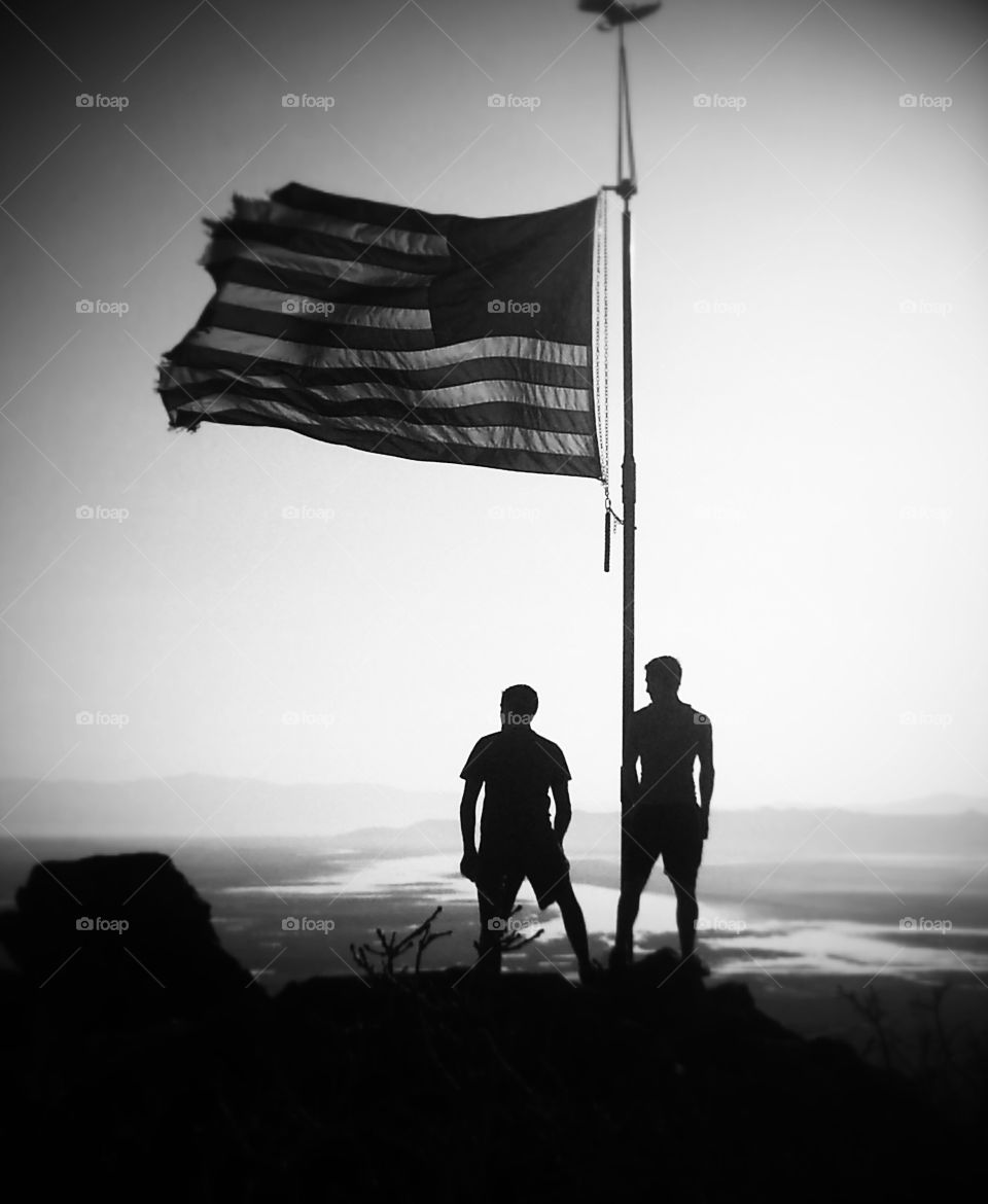 Beautiful old flag my friend and I hiked to.