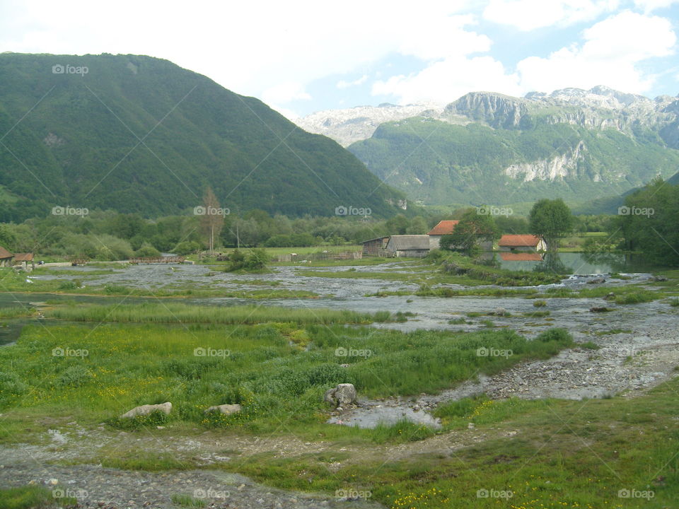 River spring in the valley