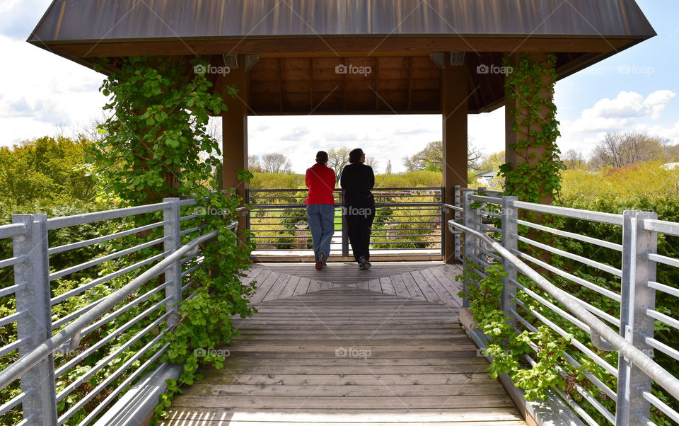 Women in scenic overlook