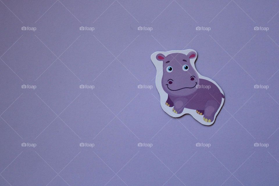 Purple art hippo