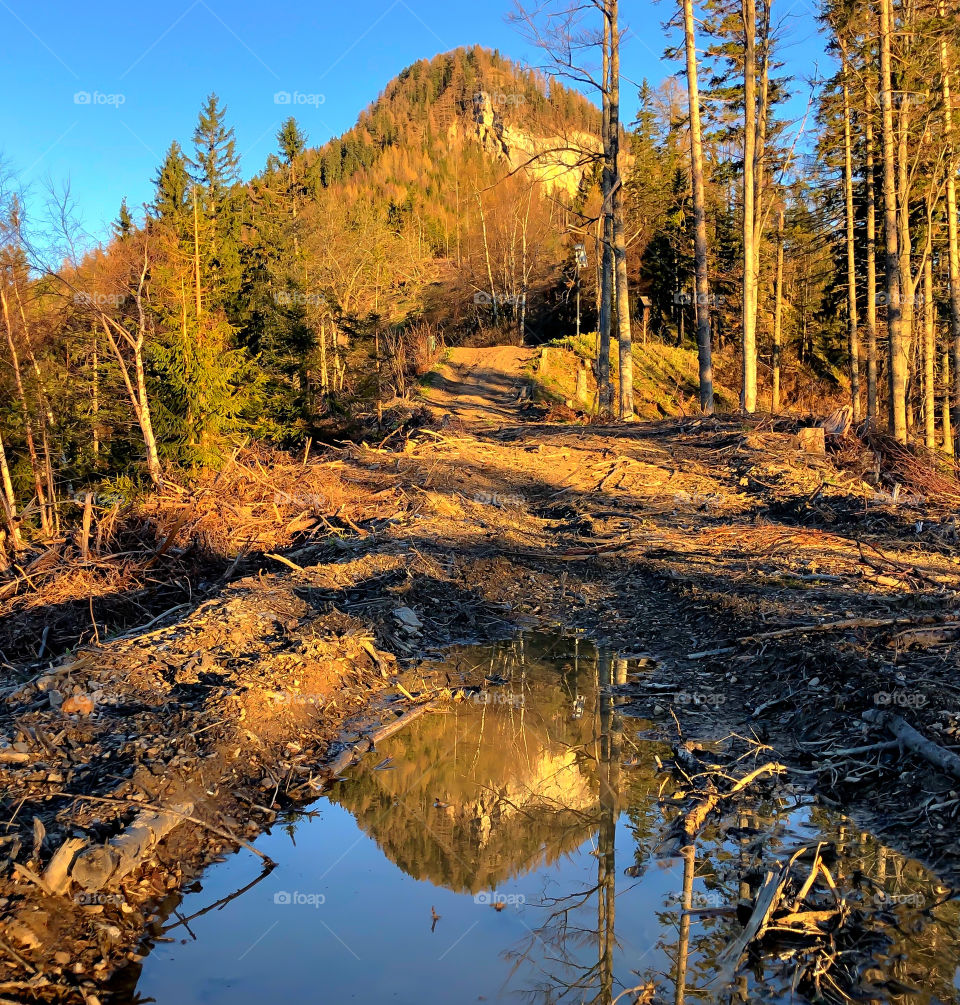 Leuchtende Bergspitze