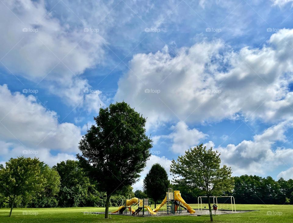 Playground at the park in summertime, summertime in Ohio, we love our parks!