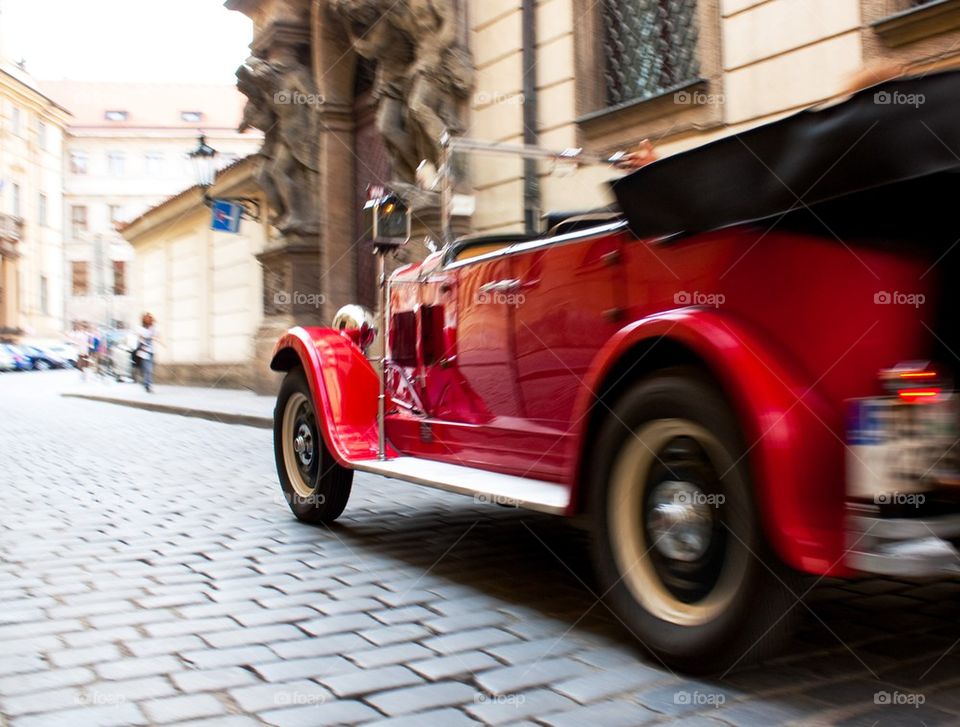 Vintage red car