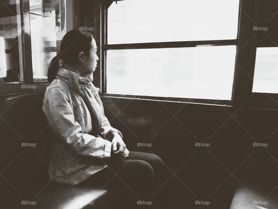 Girl on the tram