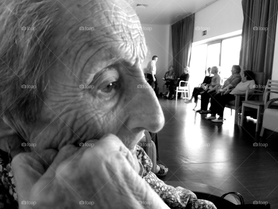 Close-up of elderly woman