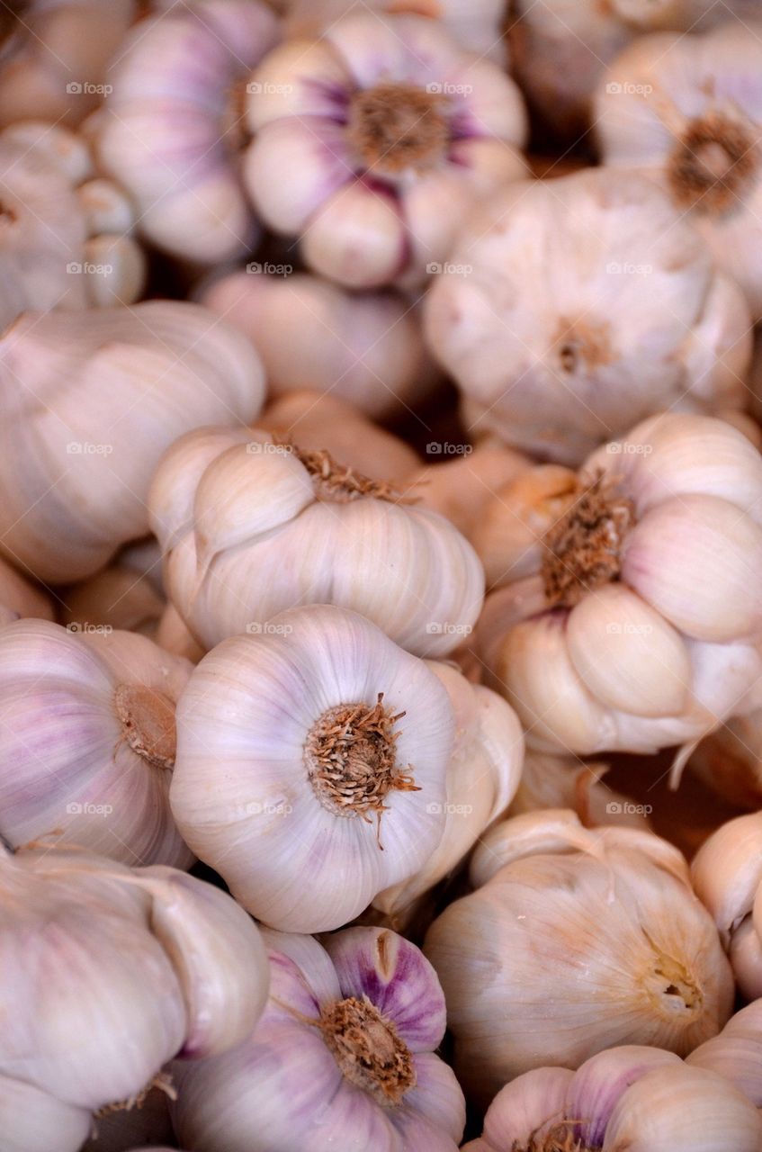 Garlic at the market in Antwerp.