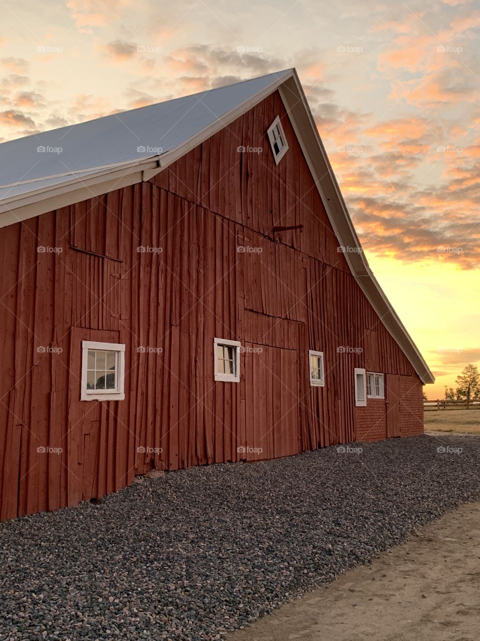 Red Barn At Sunset 