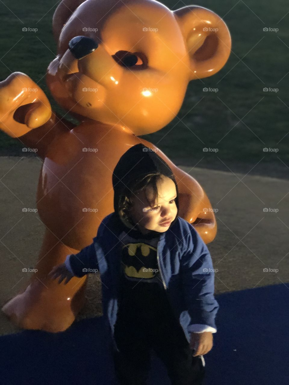 Toddler with teddy bear 