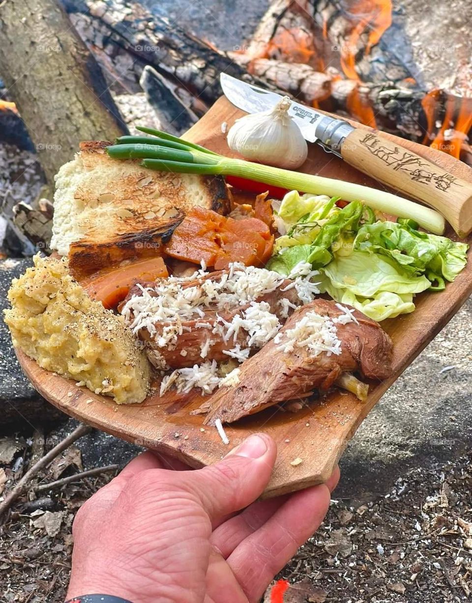 Cooking in wild nature