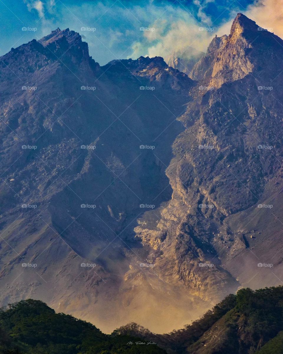 face of merapi mountain from Yogyakarta