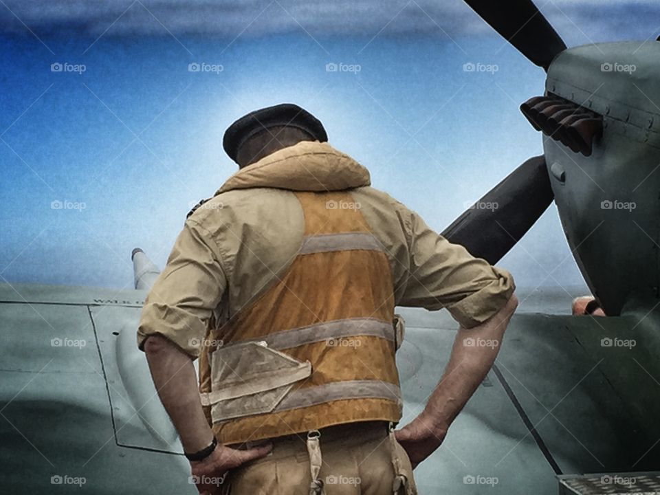 " One of the Few". Spitfire and pilot 