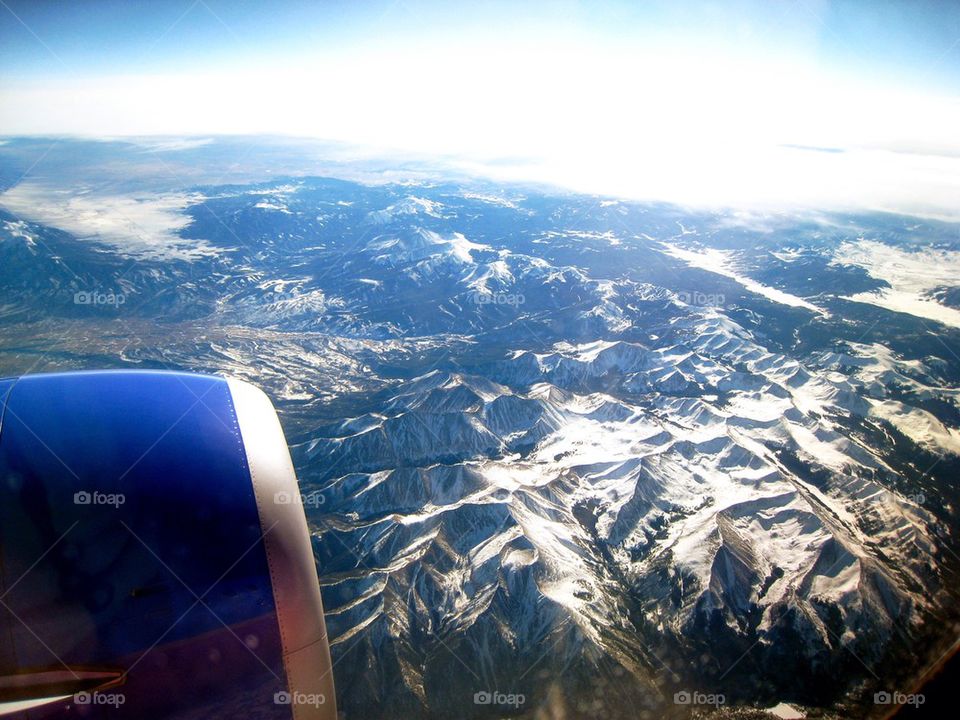 Looking out the plane window