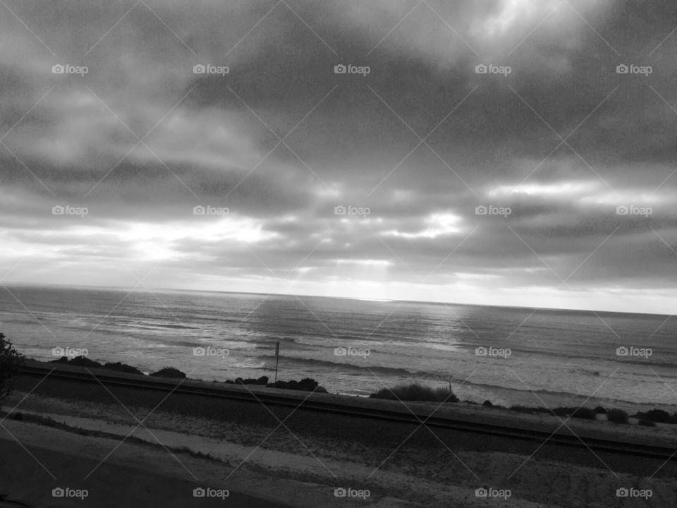 Monochrome, Storm, Beach, Sea, Water