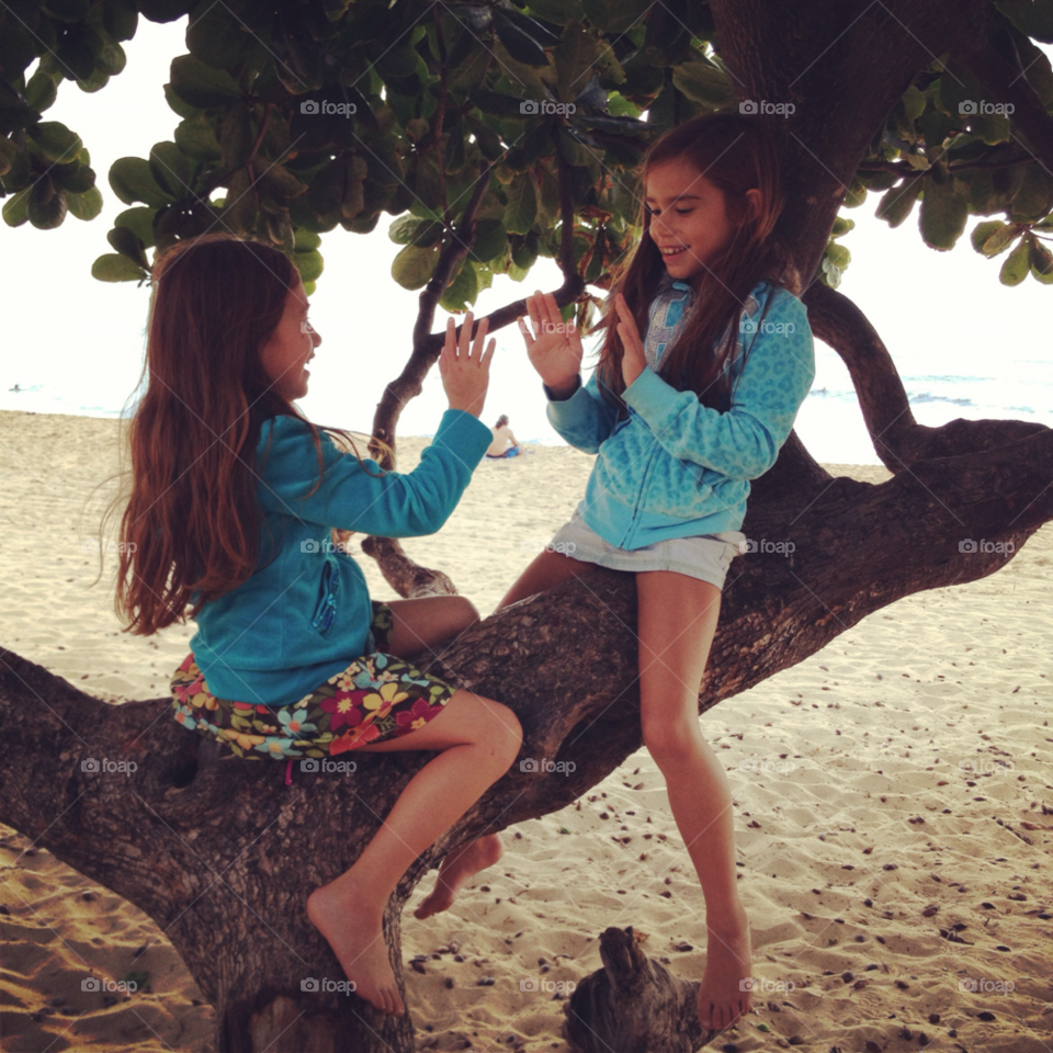 makaha beach hawaii ocean tree sun by chichidango79