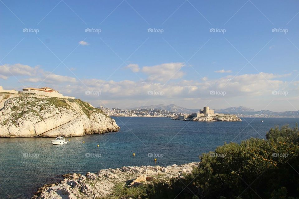 Island outside Marseille. A secluded beach on a small island near Marseille, France 
