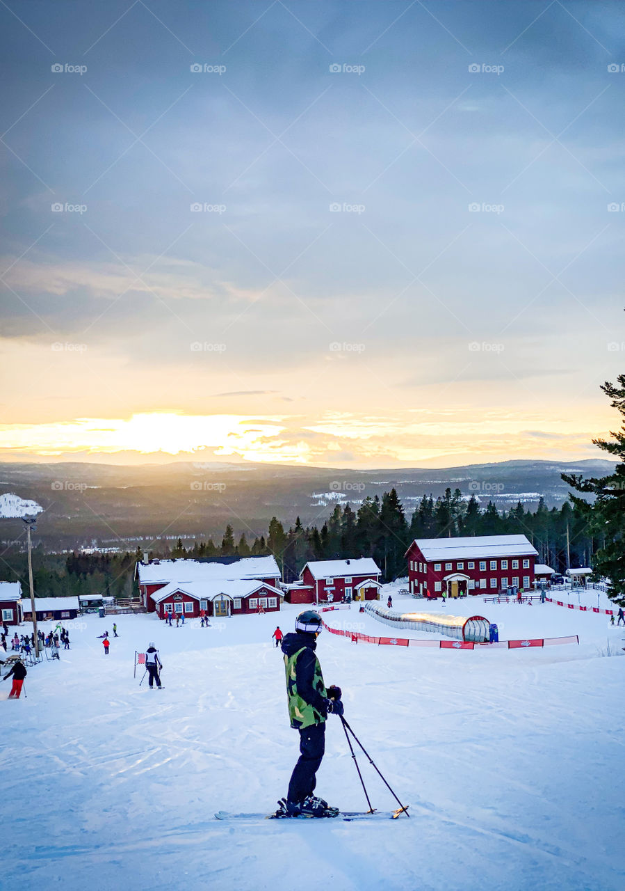 Me and my friend skiing in sweden