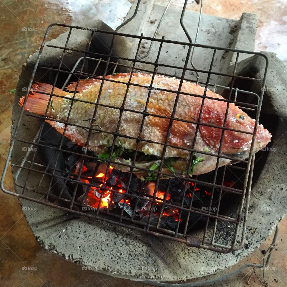 Food and drink: grilled fish