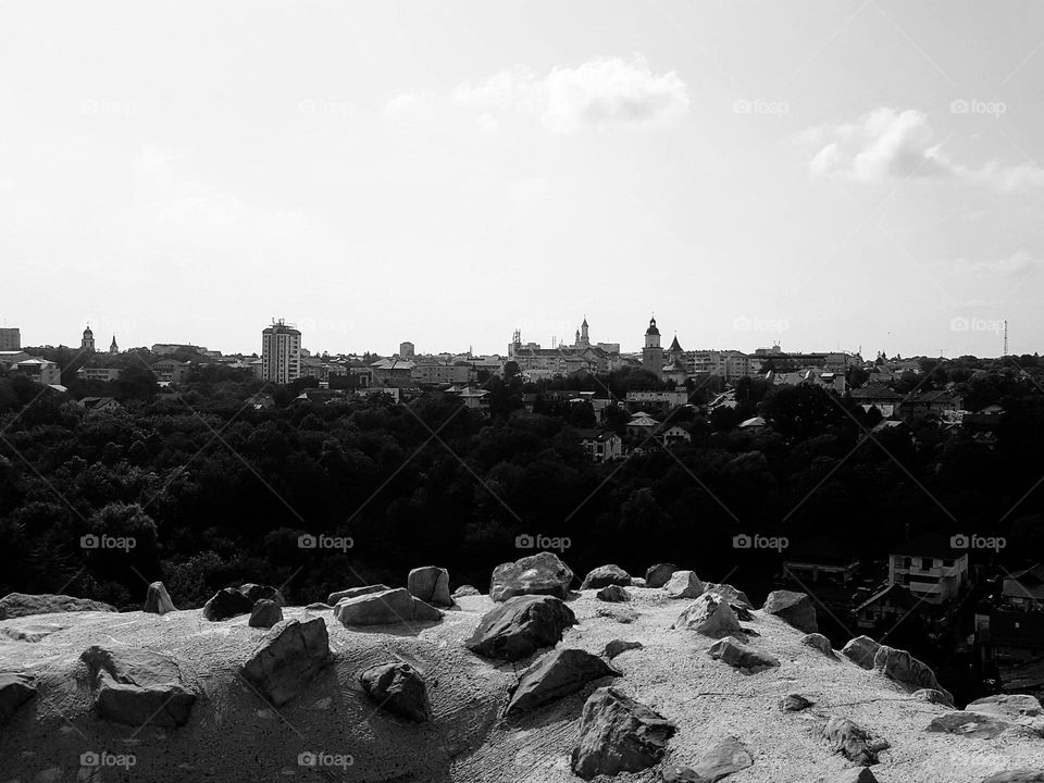 view of the city of Suceava from the fortress