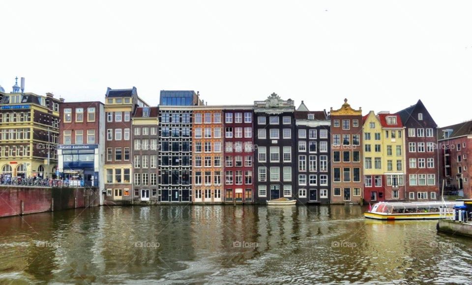 Multicolored houses of Amsterdam