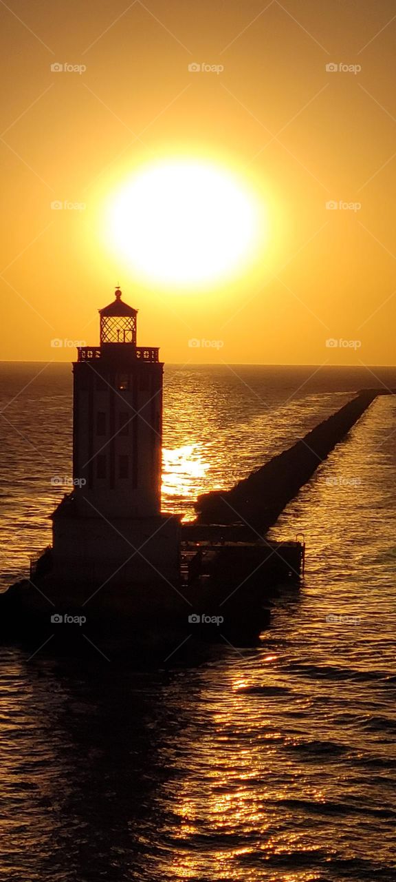 Sunset Lighthouse at Puerta Vallarta, Mexico
