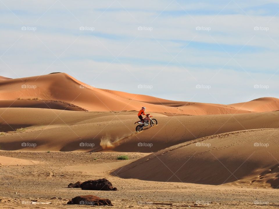 Driving up the dunes