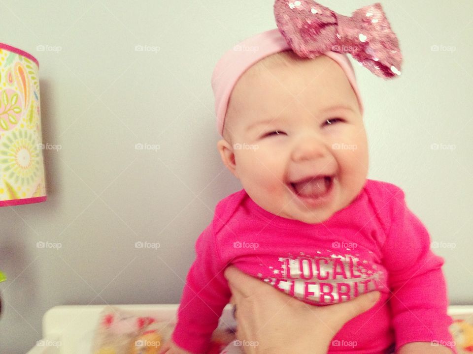 Portrait of a smiling baby girl