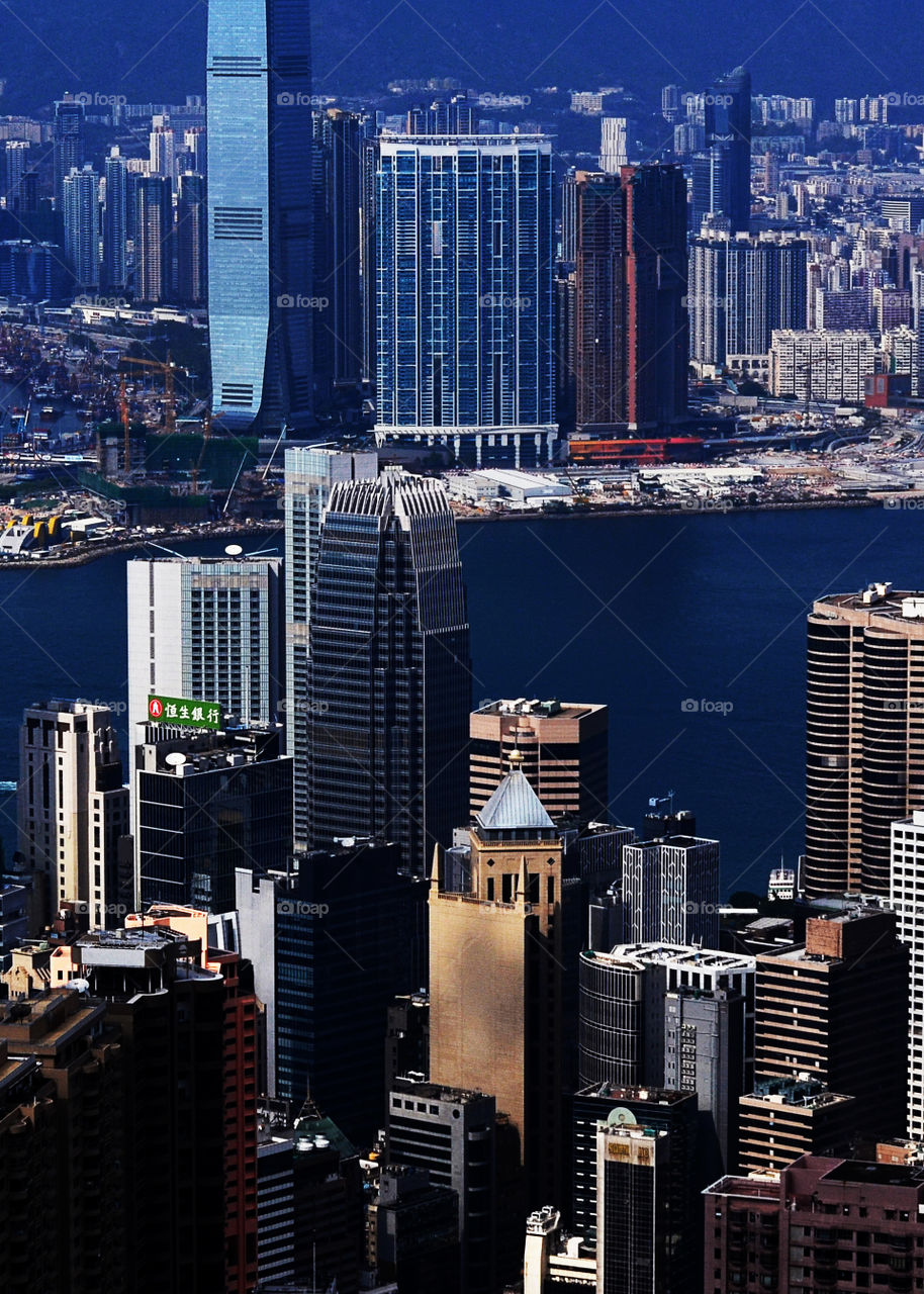 The view of Hong Kong near to The Peak 