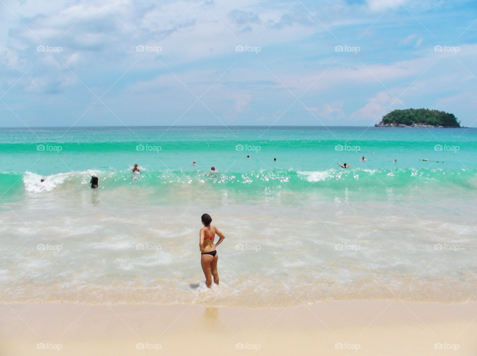 beach sky woman water by twilite