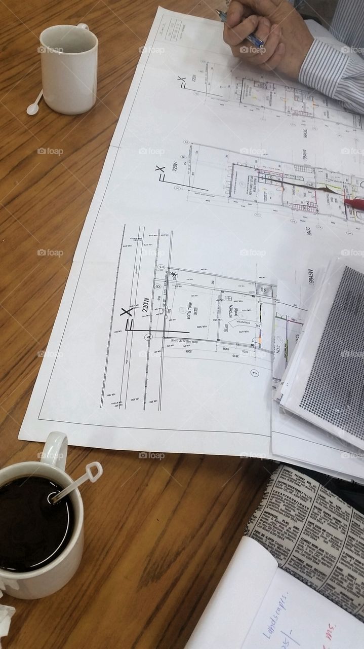 design and planning stage. at work