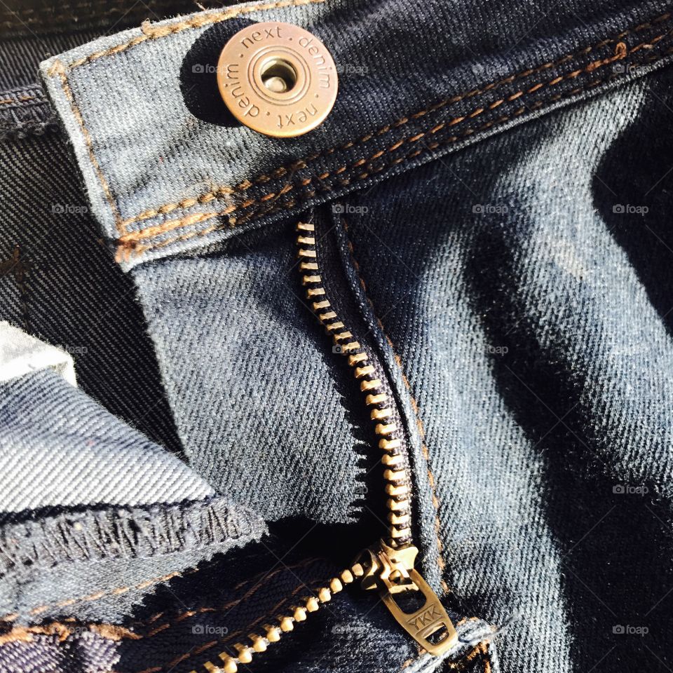 Zip-button-denim-jeans
