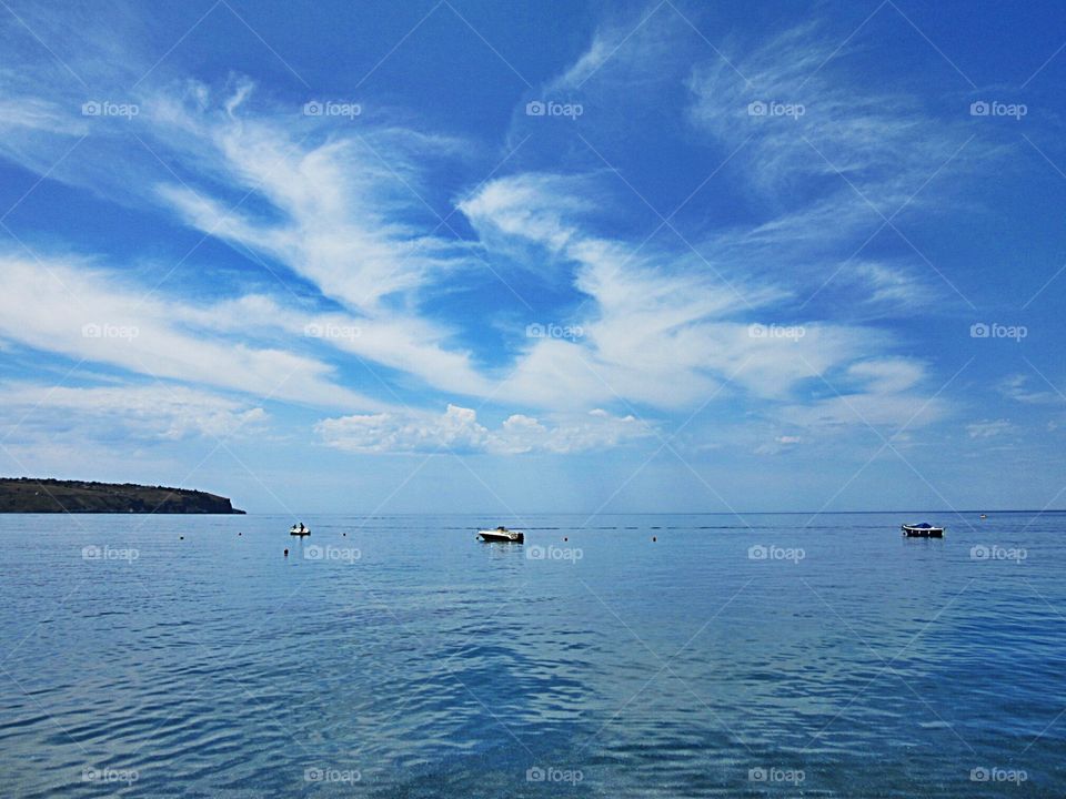 Sea of Fiuzzi beach with clouds  (Praia - Italy ).