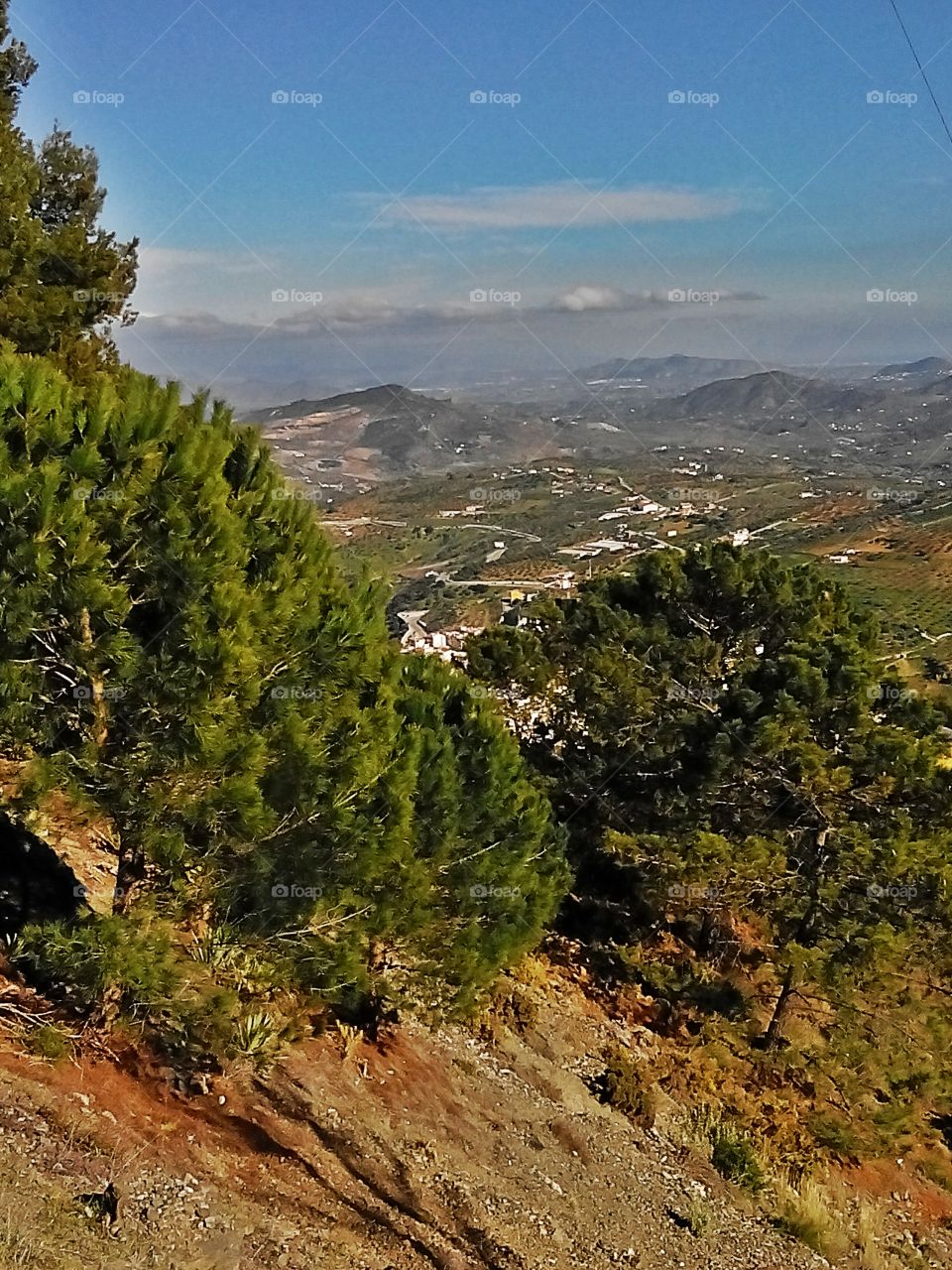 Mountain view, Andalucia . Tolox pueblo blanco from above,  Spain 