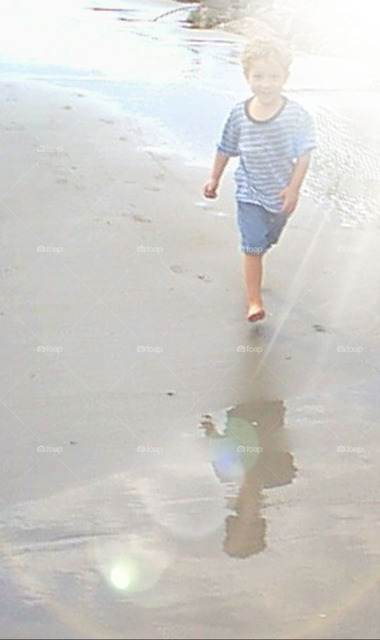running on the beach