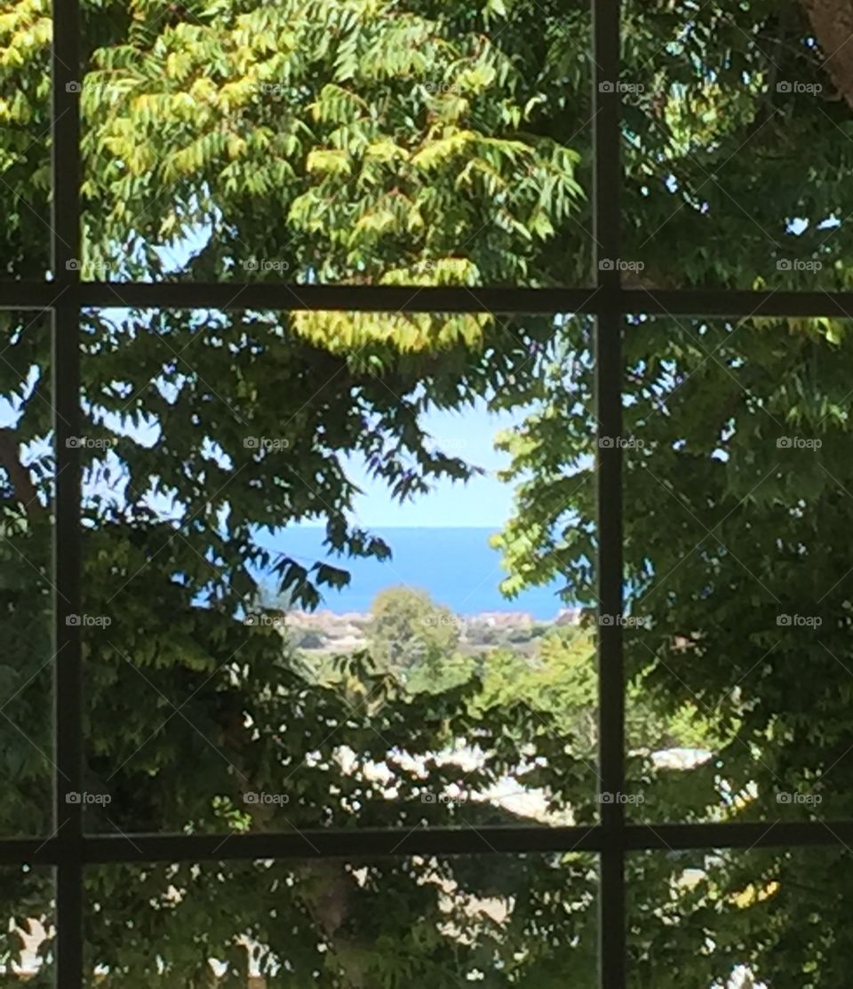 Pacific Ocean from my window. This is one of the views from a window that looks towards the Pacific Ocean. 