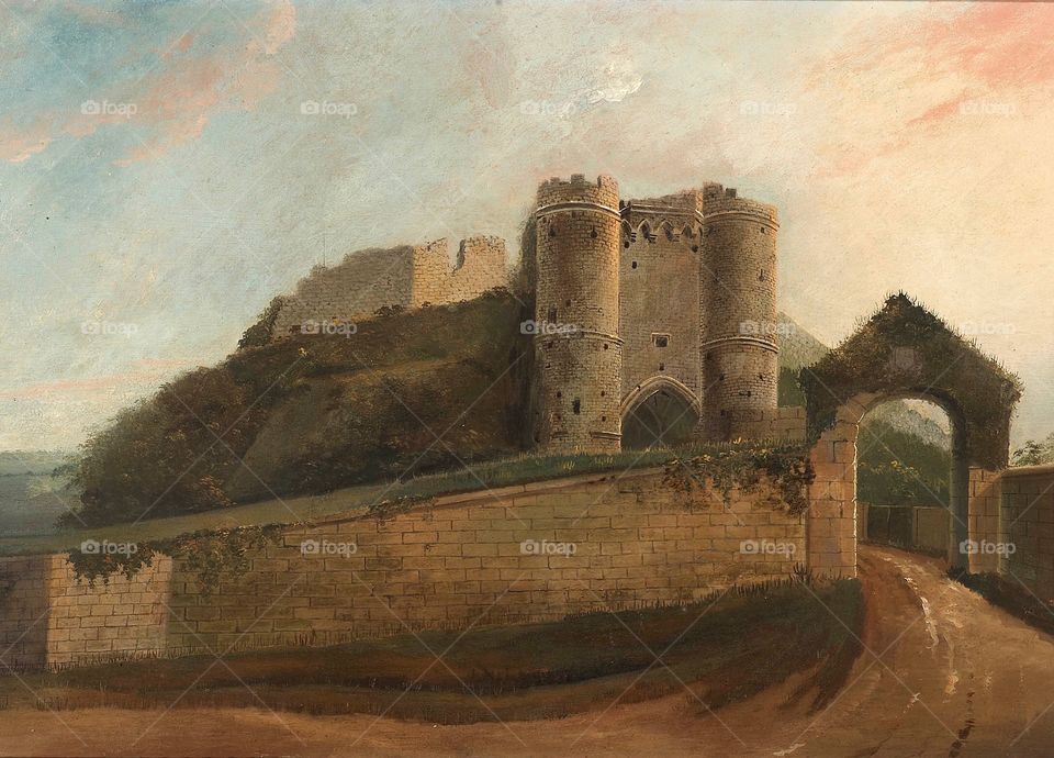 Carisbrooke Castle, Isle of Wight, UK painted by Daniel Turner