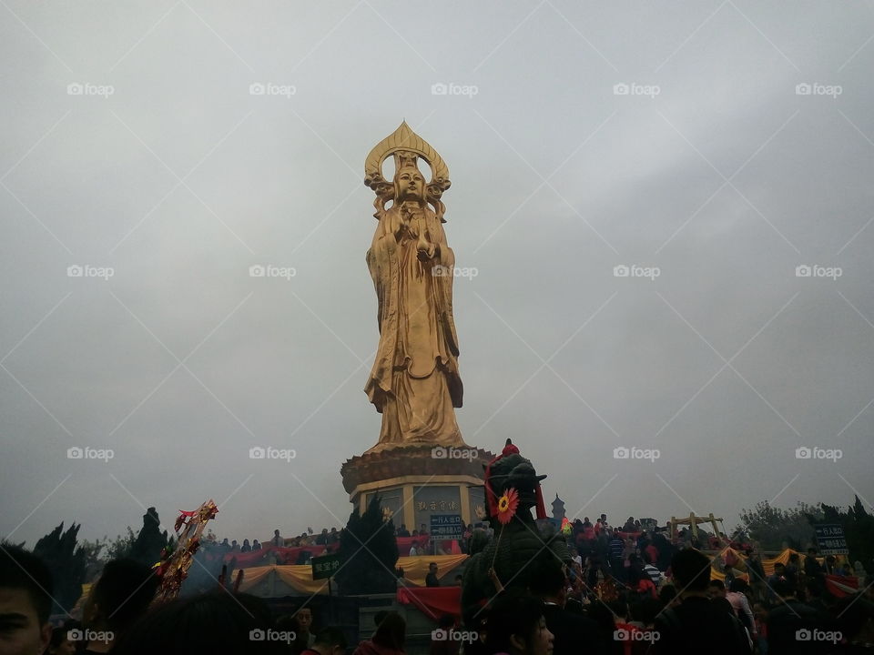 Golden Guanyin Statue. Lingua Mountain, Guangzhou