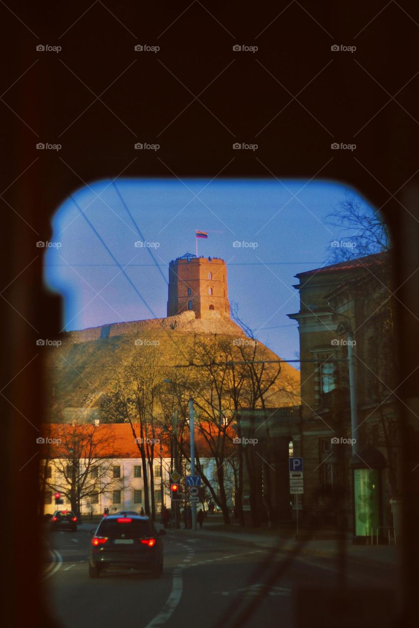 View from the bus of beautiful Vilnius