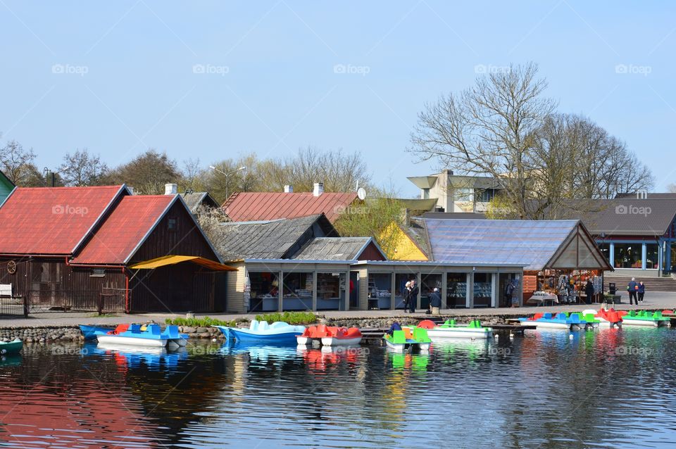 colorful buildings and boats