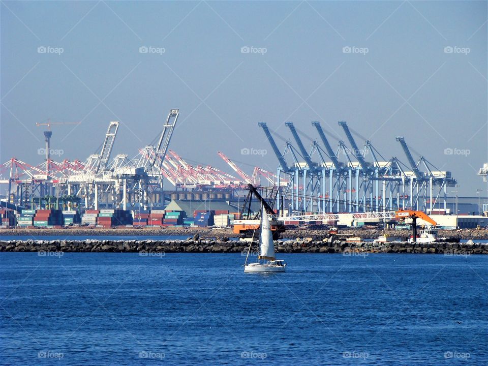 Cranes in the port of Long Beach