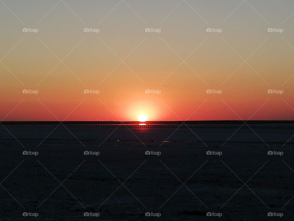 Sunset over the sea