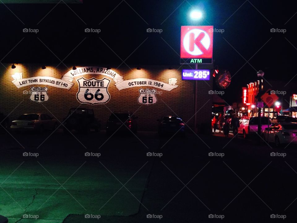 Night atmosphere at williams,a small town on the route66,Arizona