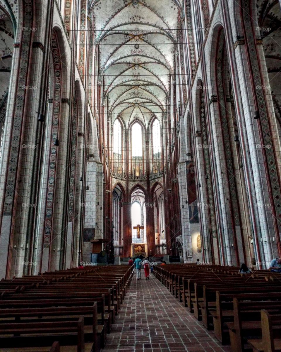 The inside of a church