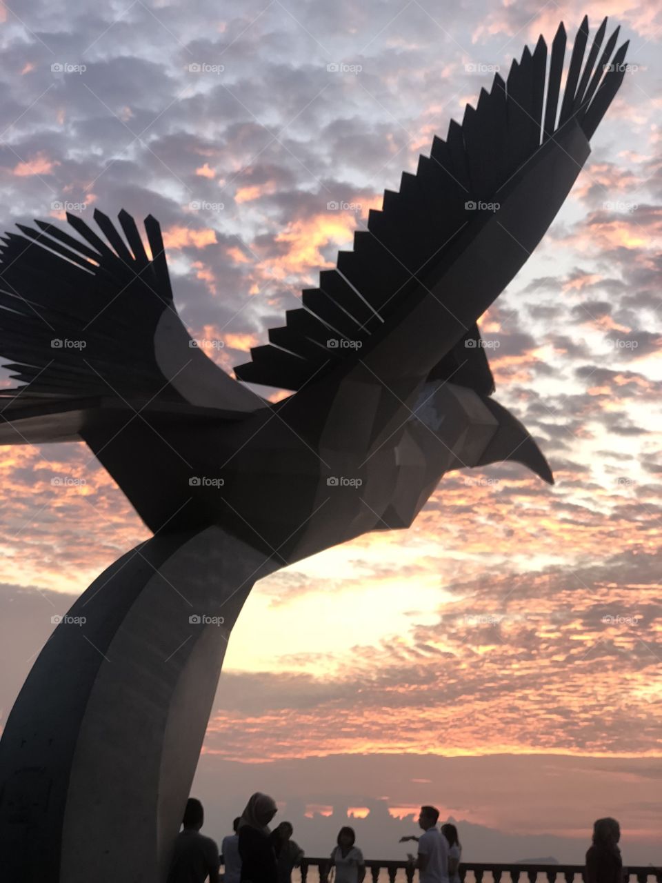 Bird Monument with the sunset!