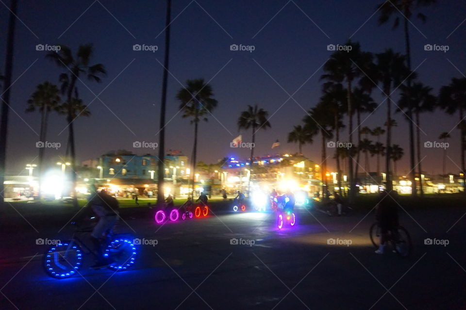 led bycicle at venice beach