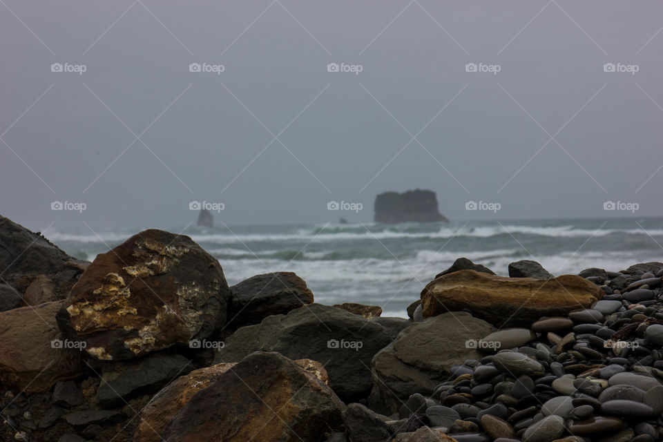 New Zealand - beach with rocks