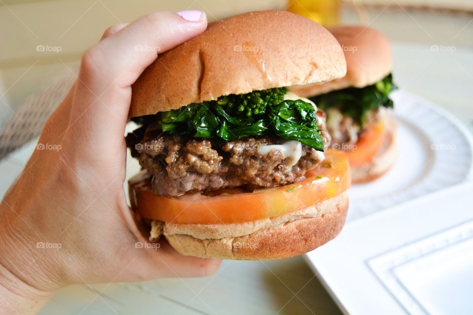 Italian Broccoli Rabe Burgers