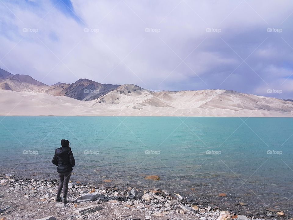 White Sand Lake along the Karakoram Highway