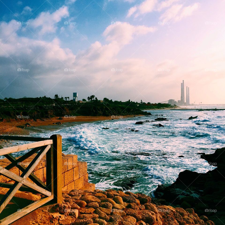 Surf at coastline